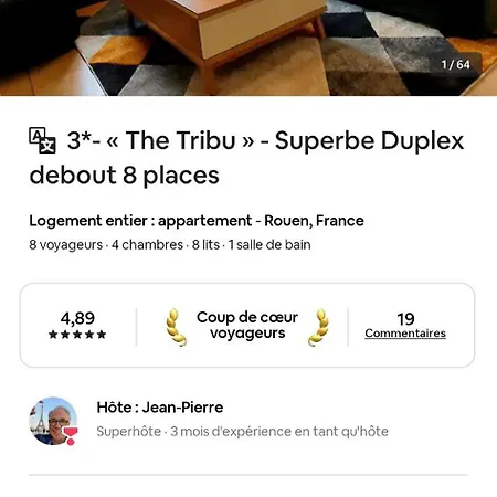 The Tribe- Superbe Duplex Standing 8 Places Apartment Rouen